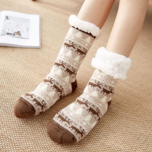 6Pairs Women Ladies Soft Fluffy Bed Socks Winter Warm Lounge Slipper Fleece Sock 